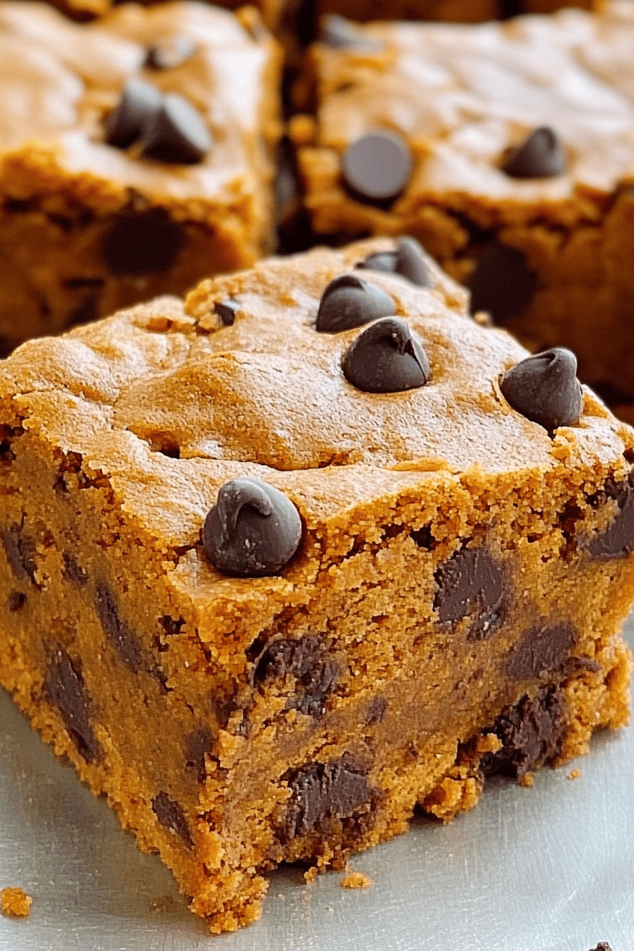 Pumpkin Chocolate Chip Bars final dish beautifully presented and ready to serve