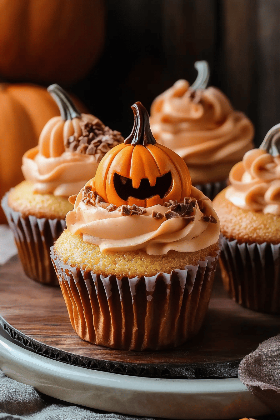 Pumpkin Patch Cupcakes final dish beautifully presented and ready to serve