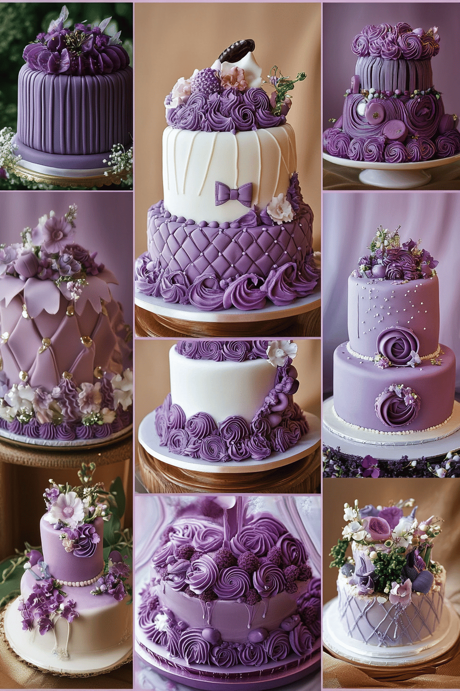 Purple Birthday Cake Designs final dish beautifully presented and ready to serve