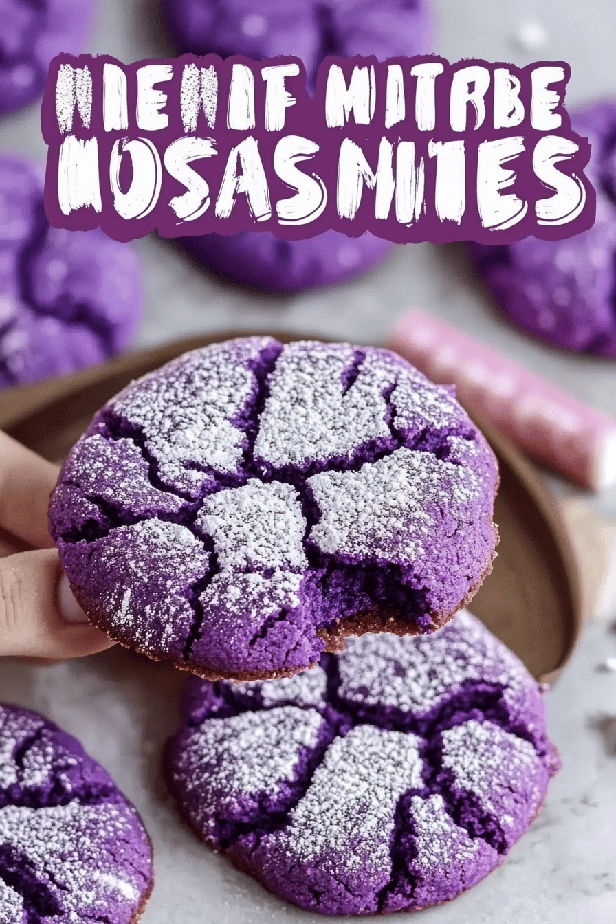 Purple Crinkle Cookies Recipe final dish beautifully presented and ready to serve
