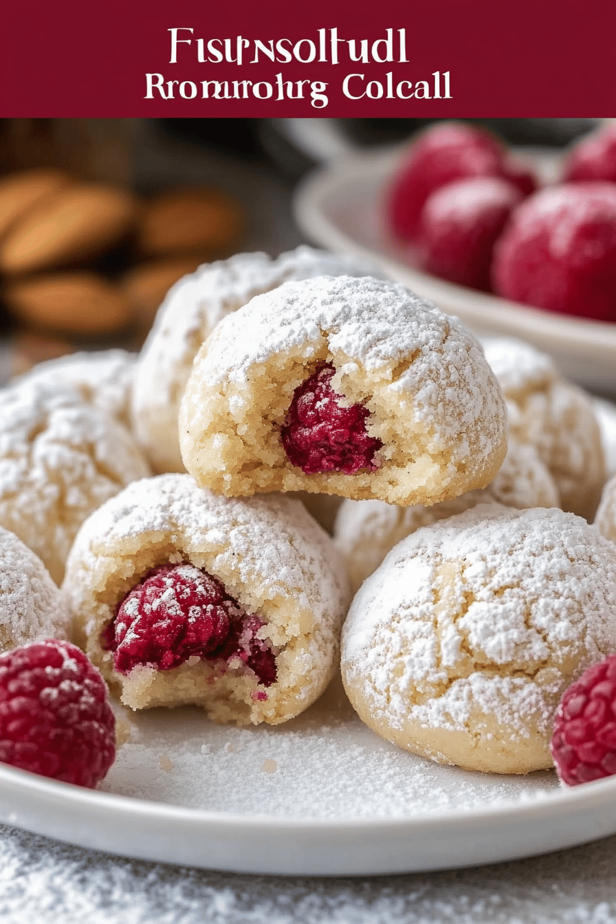 Raspberry Almond Snowball Cookies ingredients organized and measured on kitchen counter