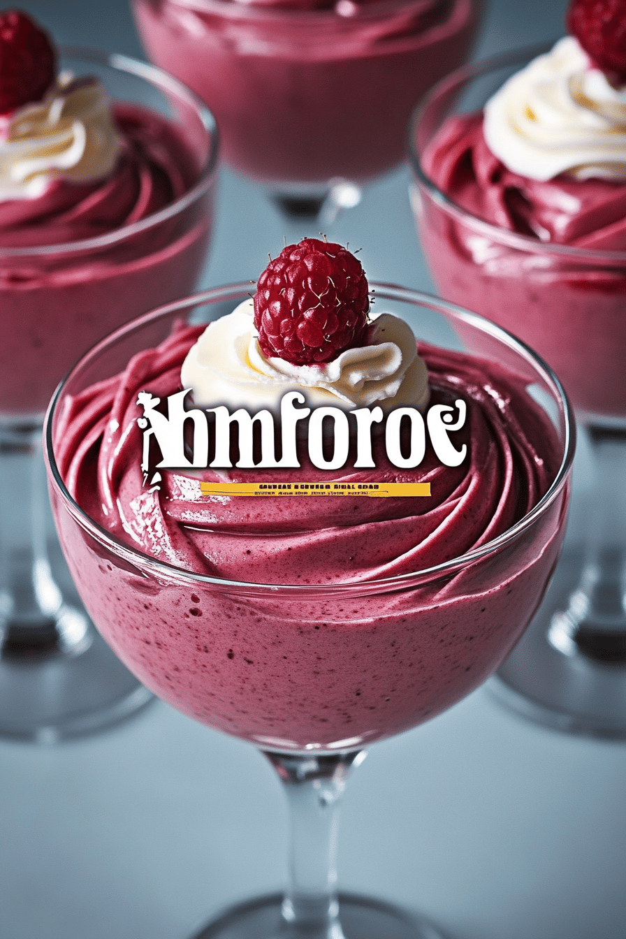 Raspberry Mousse Recipe final dish beautifully presented and ready to serve