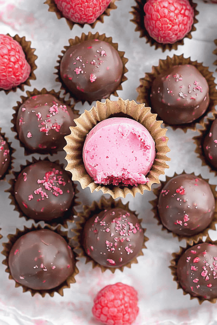 Raspberry Truffles Recipe final dish beautifully presented and ready to serve
