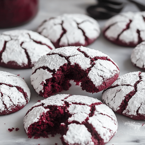 Red Velvet Crinkle Cookies