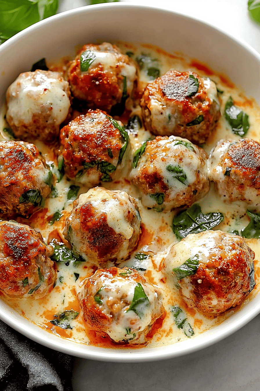 Ricotta Meatballs final dish beautifully presented and ready to serve