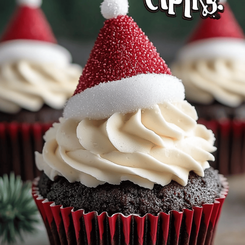 Santa Hat Chocolate Cupcakes