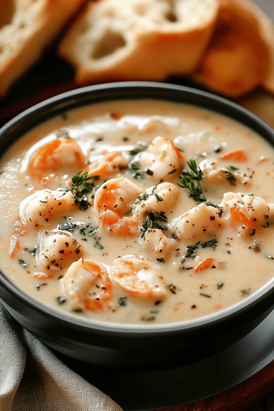 Seafood Bisque Recipe final dish beautifully presented and ready to serve