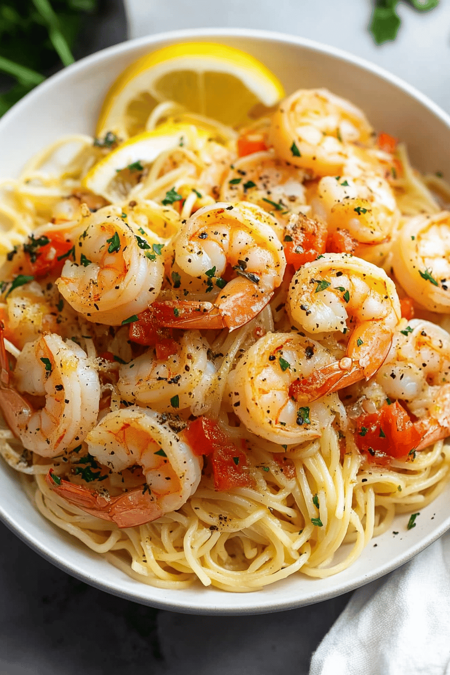 Shrimp Scampi Recipe final dish beautifully presented and ready to serve