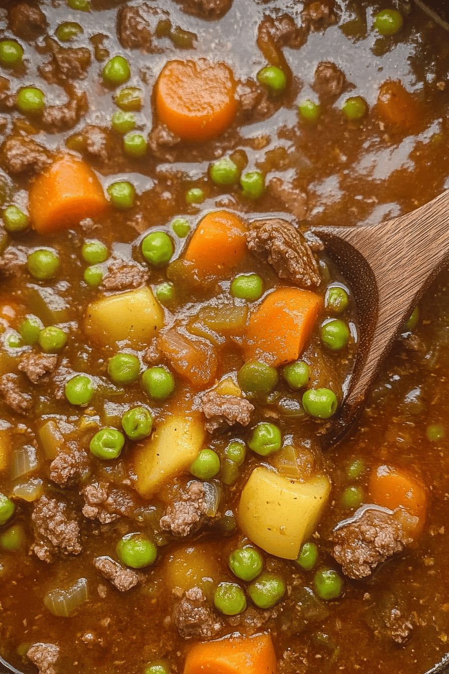 Slow Cooker Beef Stew final dish beautifully presented and ready to serve