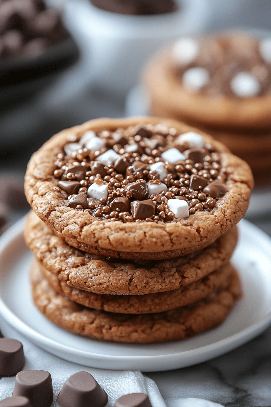 S'mores Cookies Recipe ingredients organized and measured on kitchen counter