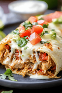 Smothered Baked Chicken Burritos