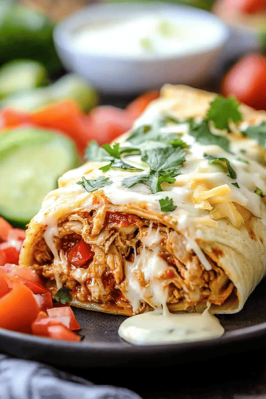 Smothered Baked Chicken Burritos ingredients organized and measured on kitchen counter