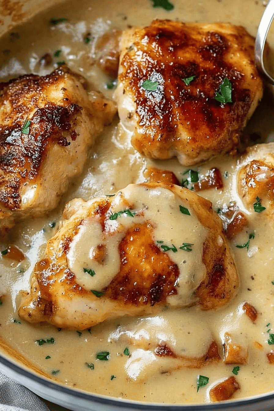 Smothered Chicken Recipe ingredients organized and measured on kitchen counter