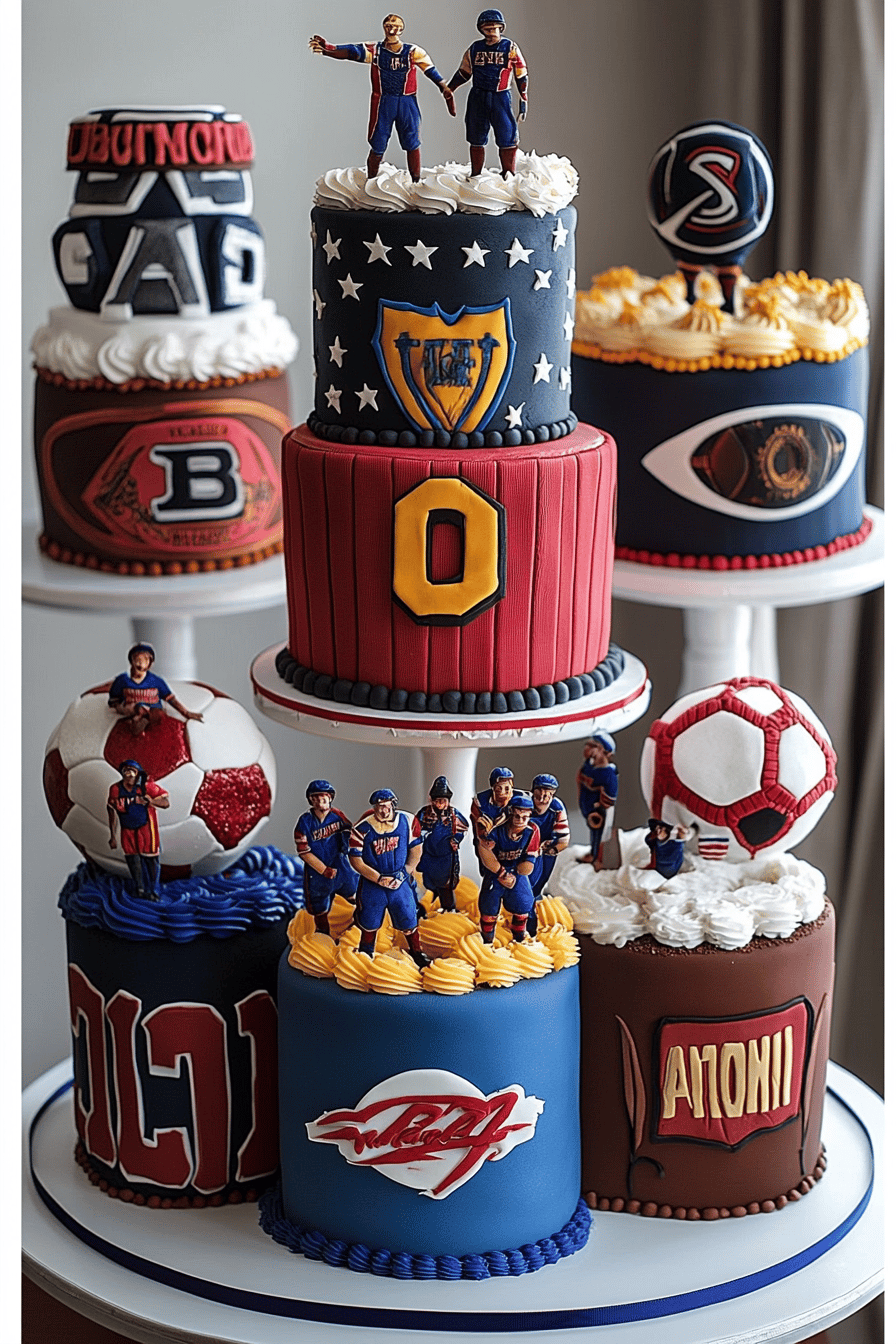 Sports Fan Cake Ideas ingredients organized and measured on kitchen counter