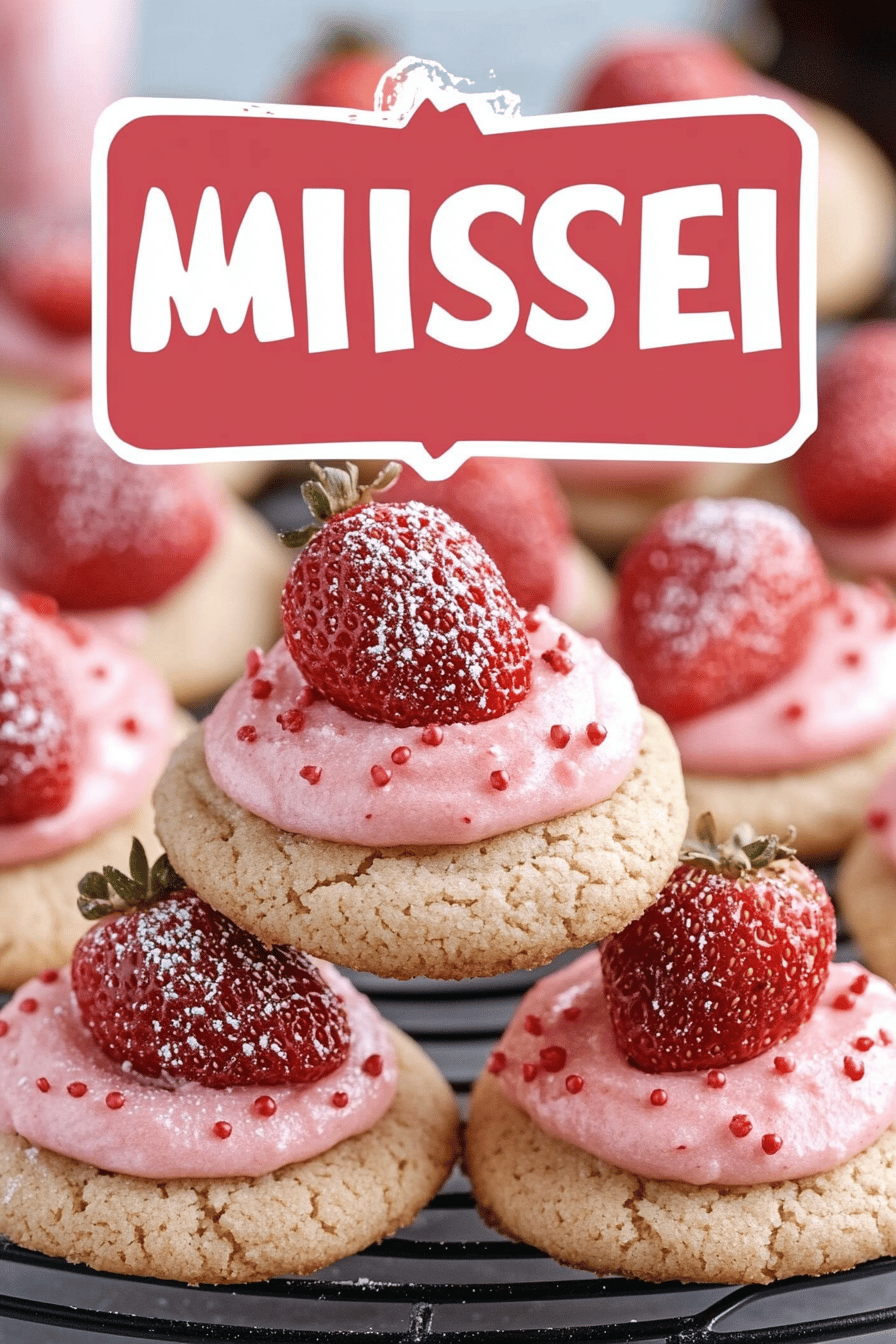 Strawberry Kiss Cookies Recipe ingredients organized and measured on kitchen counter