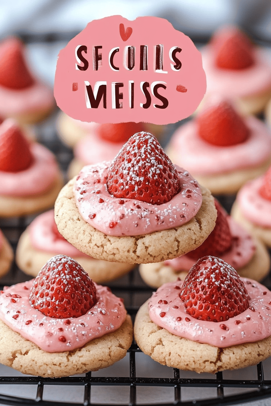 Strawberry Kiss Cookies Recipe final dish beautifully presented and ready to serve