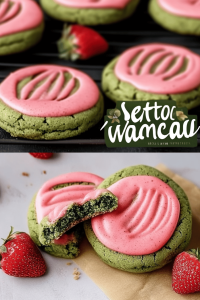 Strawberry Matcha Cookies