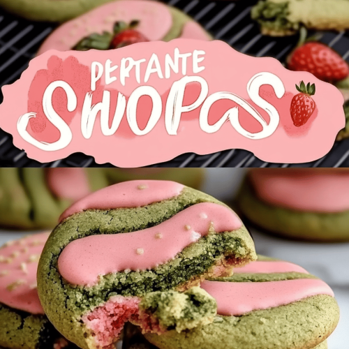 Strawberry Matcha Cookies
