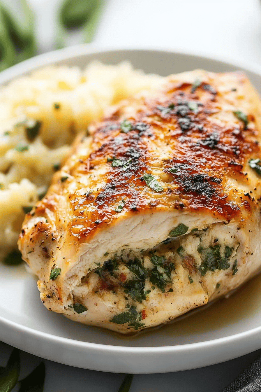 Stuffed Chicken Breast Recipes final dish beautifully presented and ready to serve
