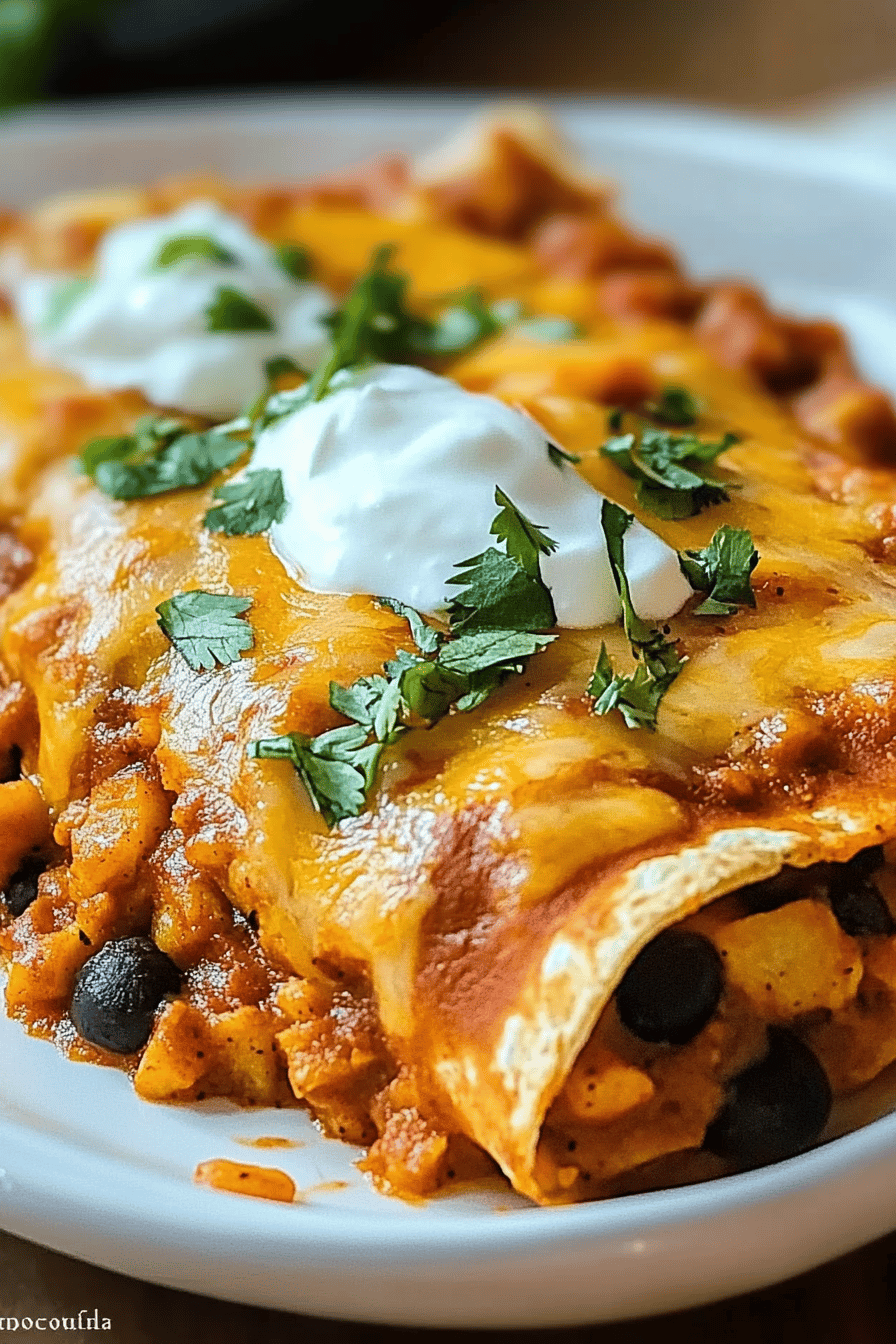 Sweet Potato Enchiladas final dish beautifully presented and ready to serve