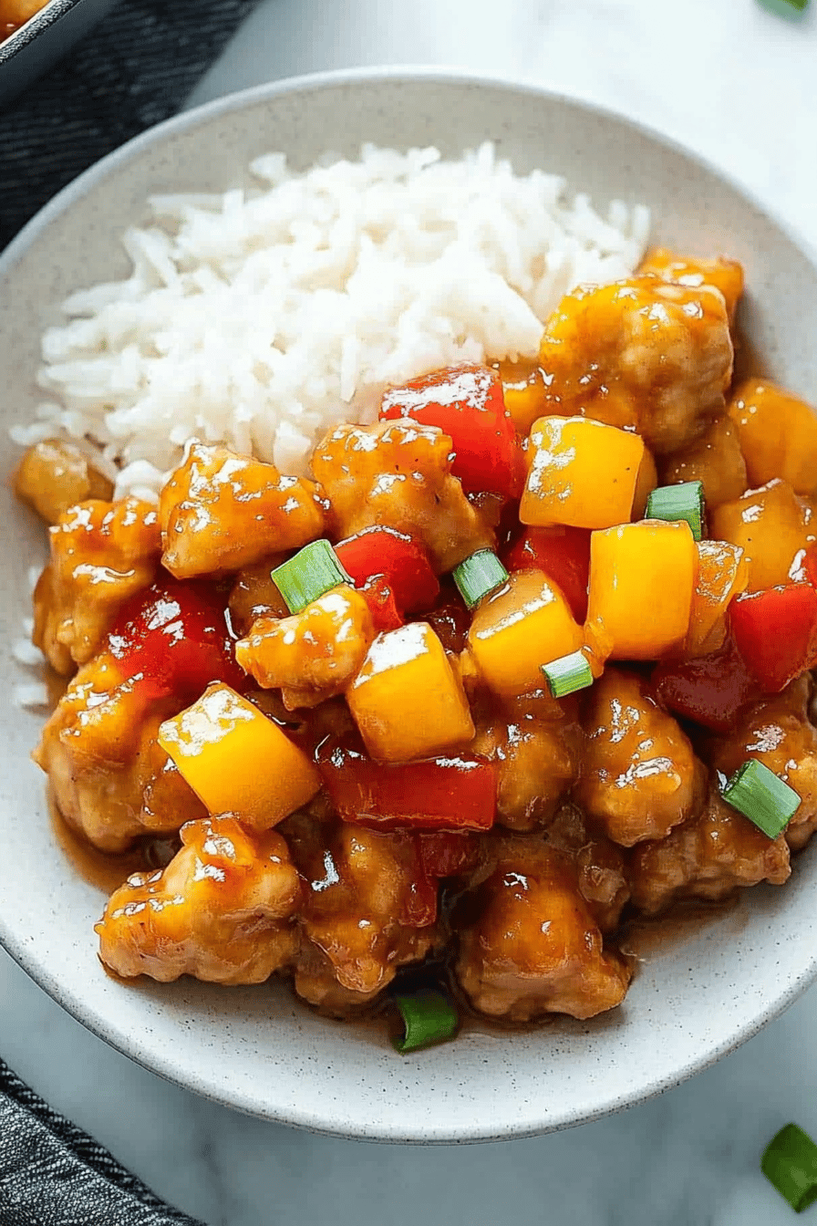 Sweet and Sour Chicken Recipe final dish beautifully presented and ready to serve