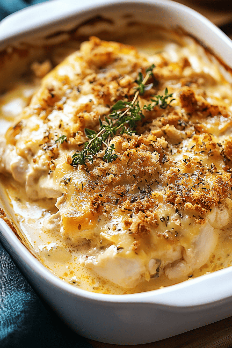 Swiss Chicken Casserole Tips final dish beautifully presented and ready to serve