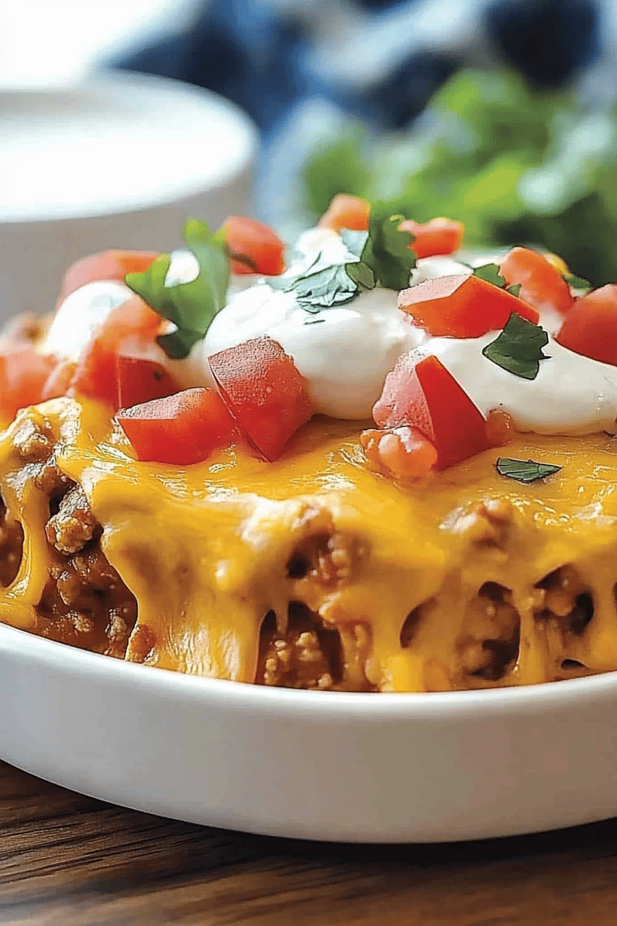 Taco Bake Recipe final dish beautifully presented and ready to serve