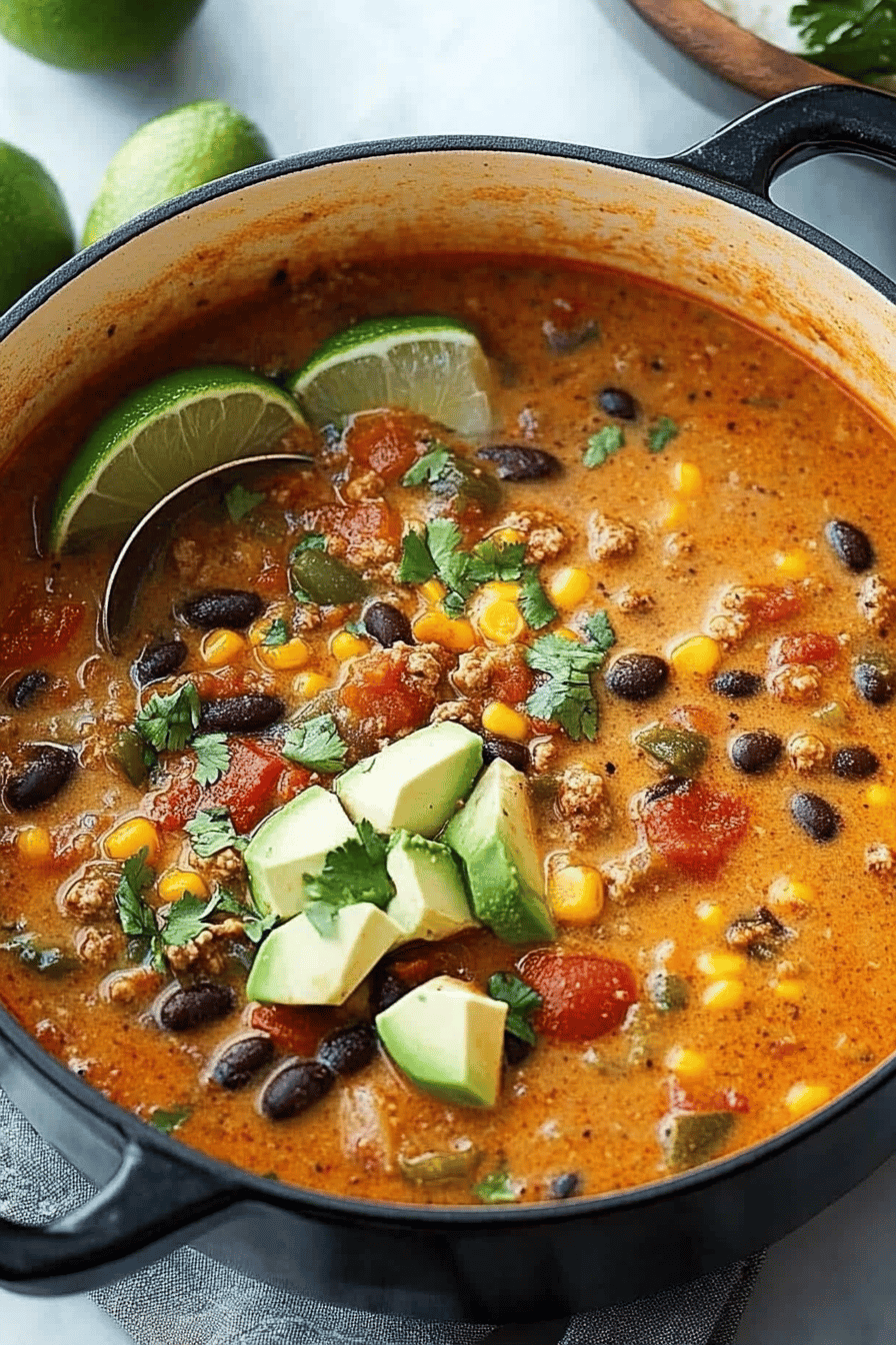 Taco Soup Recipe ingredients organized and measured on kitchen counter