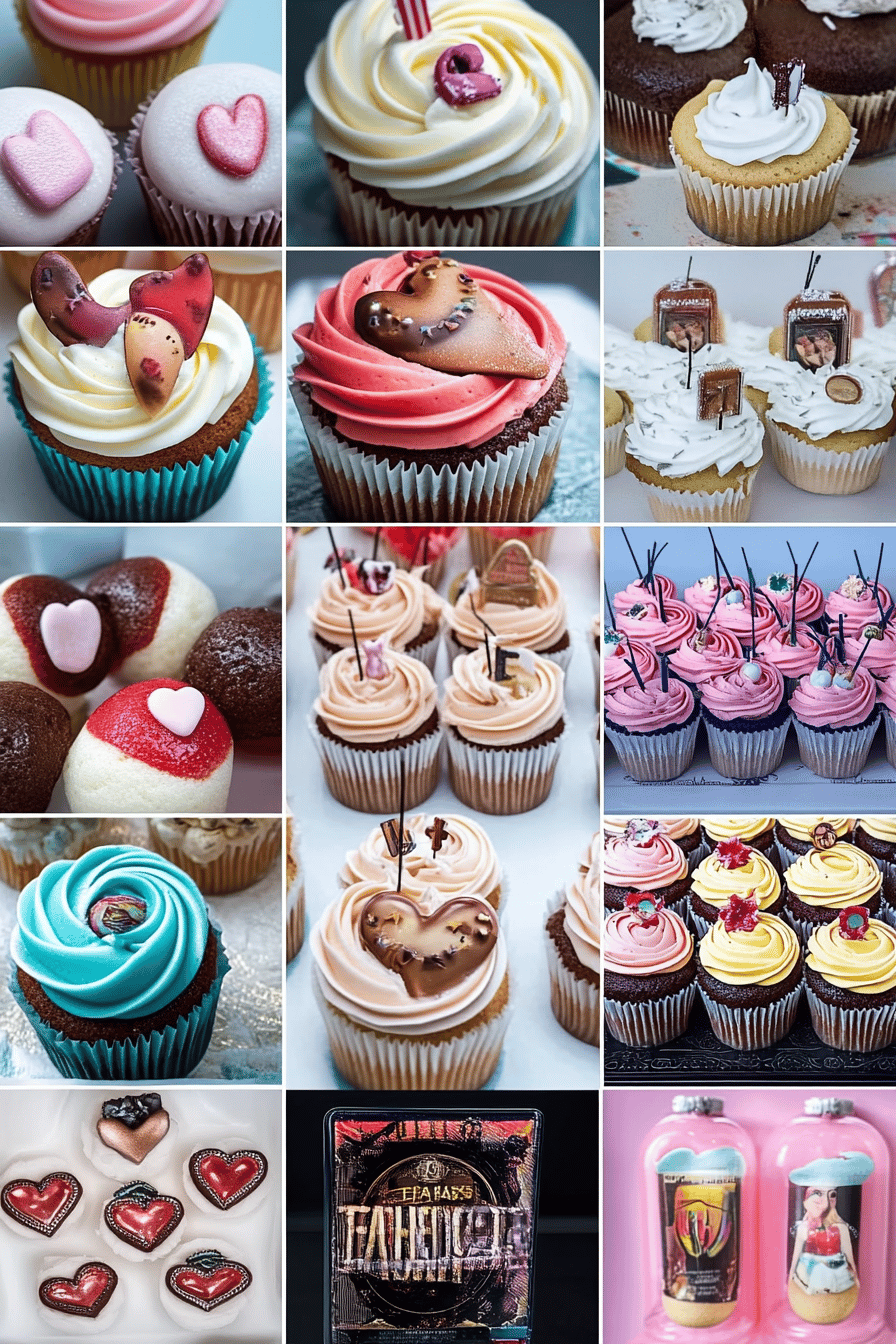 Taylor Swift Cupcakes ingredients organized and measured on kitchen counter