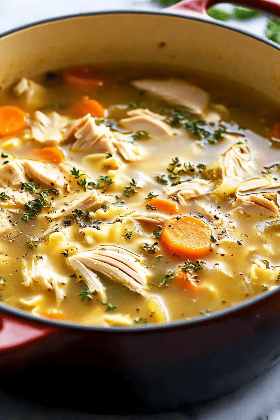 Turkey Soup Recipe final dish beautifully presented and ready to serve