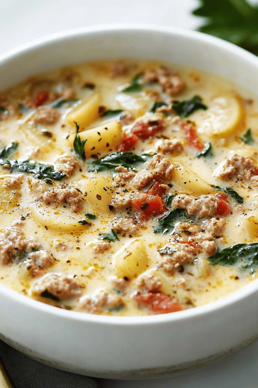 Zuppa Toscana Soup Recipe final dish beautifully presented and ready to serve