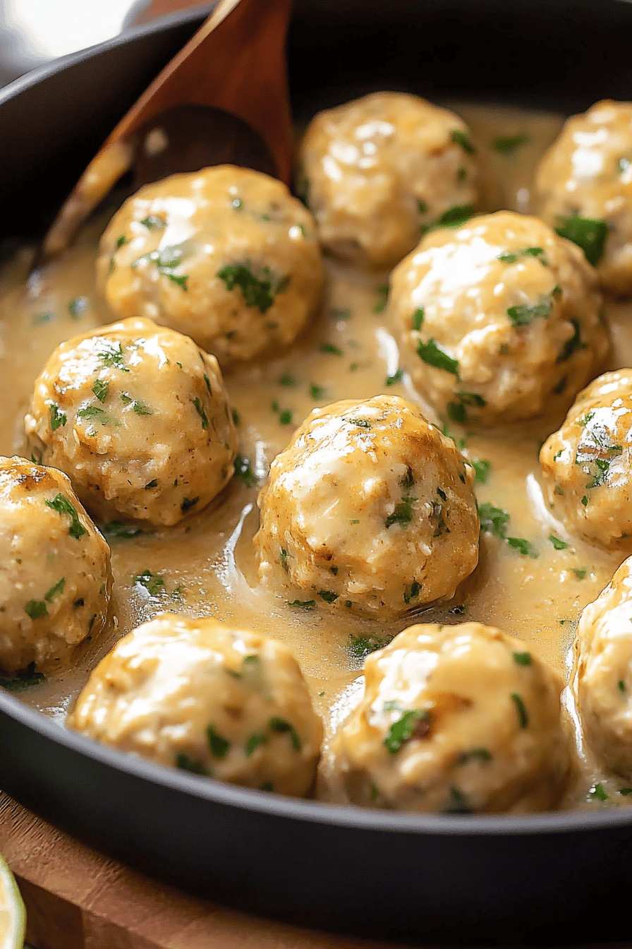 chicken meatballs final dish beautifully presented and ready to serve
