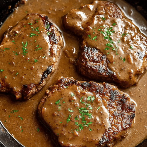 cook steak with gravy