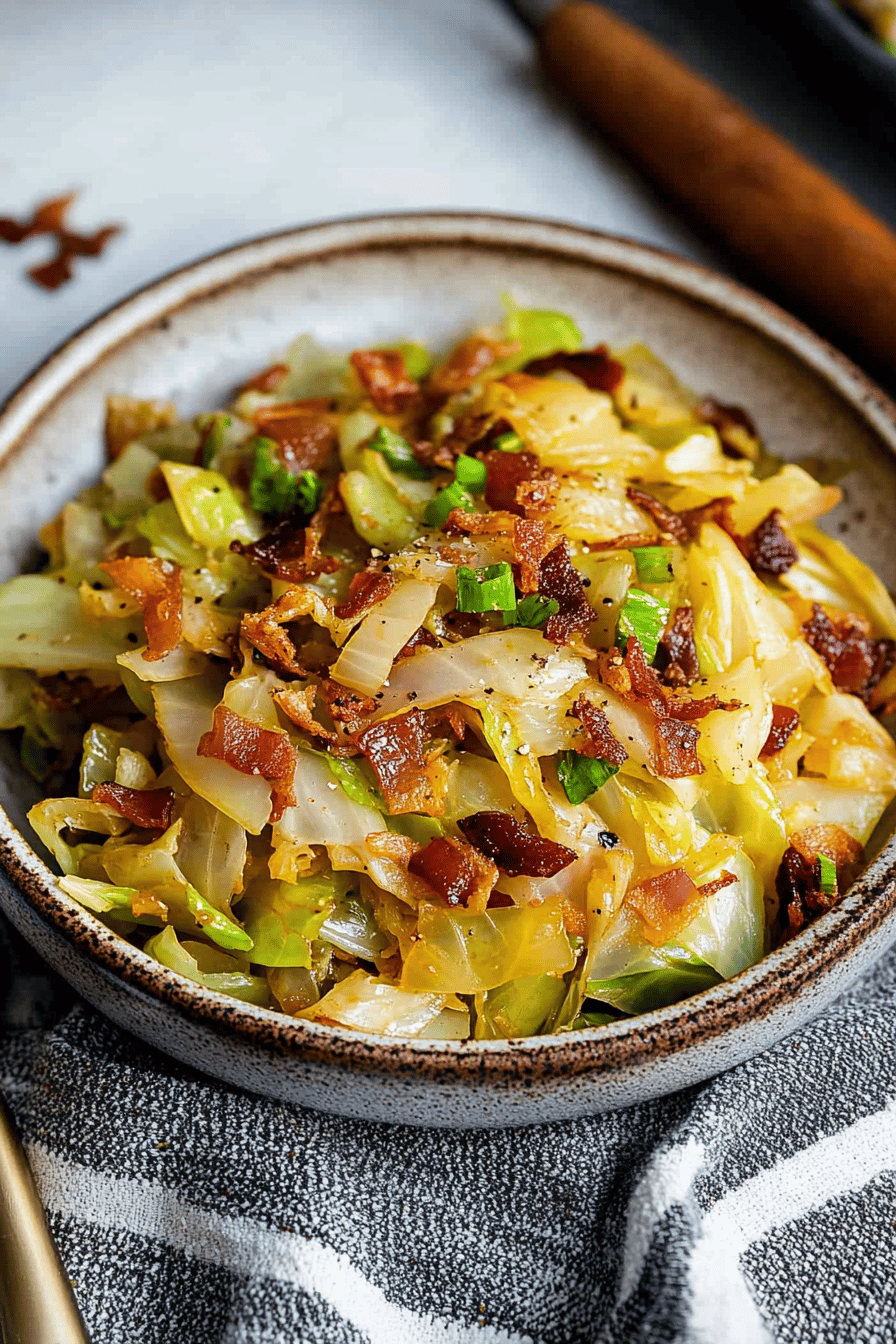 fried cabbage side dish final dish beautifully presented and ready to serve