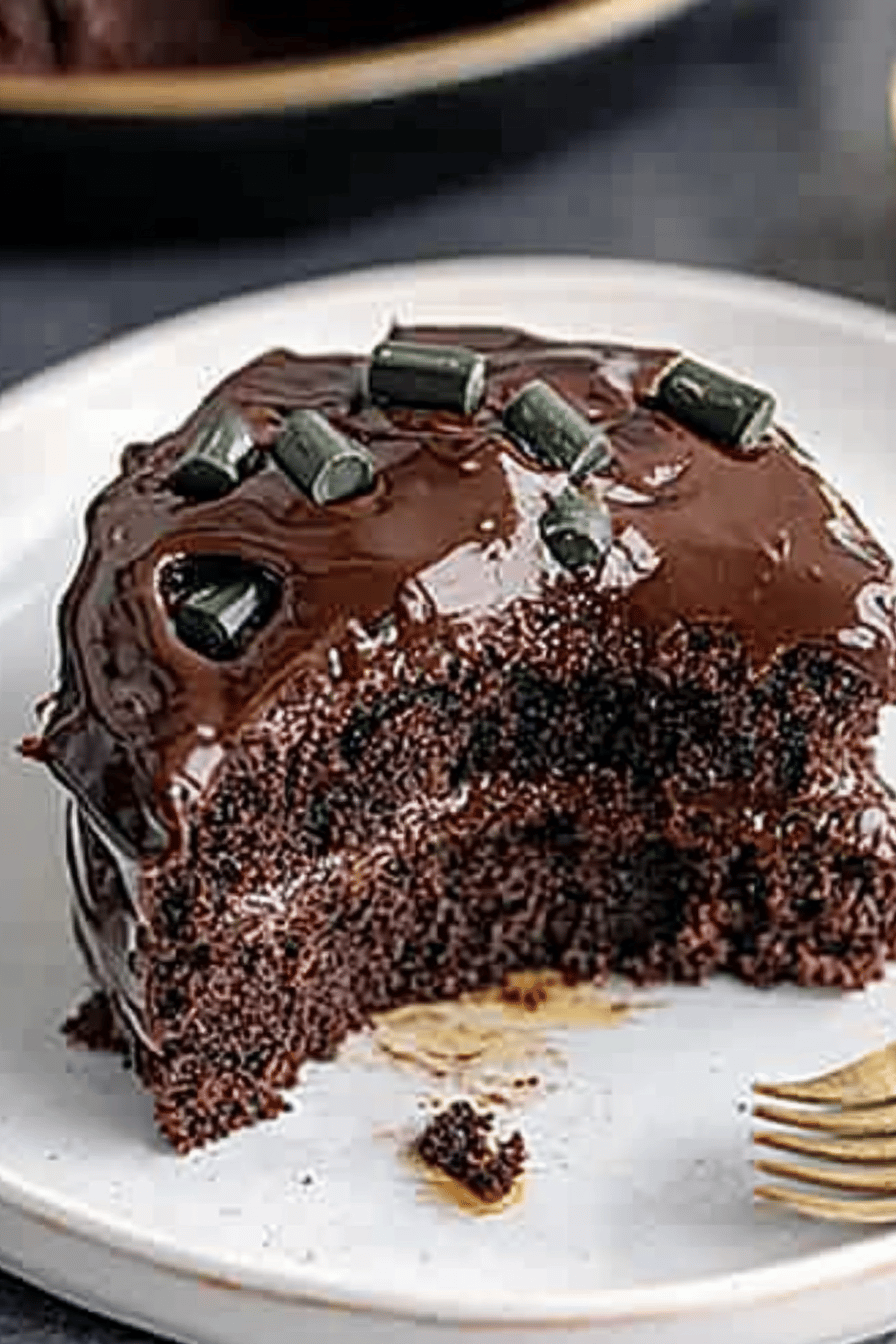 gluten-free chocolate cake ingredients organized and measured on kitchen counter