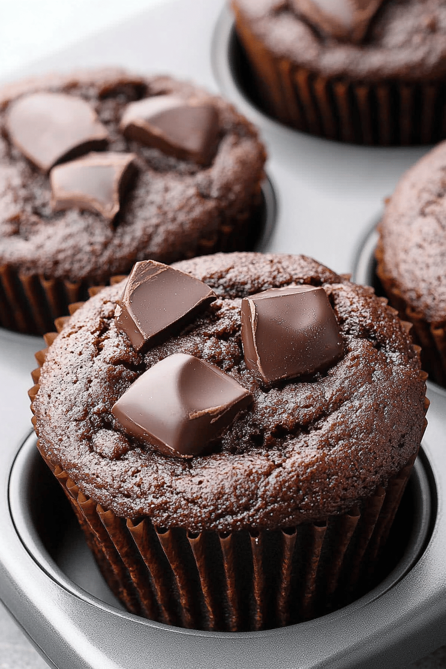 gluten-free chocolate muffins final dish beautifully presented and ready to serve