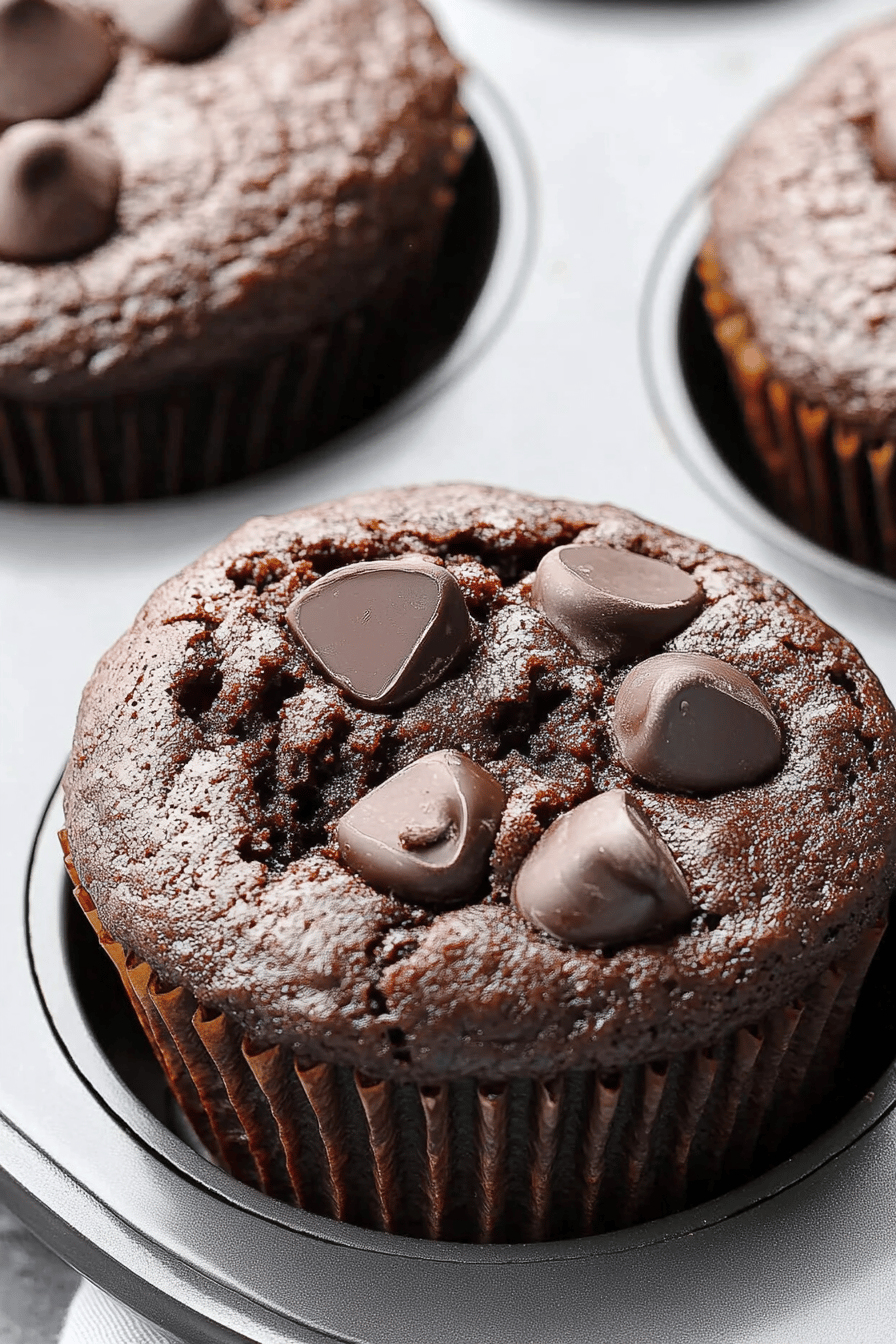 gluten-free chocolate muffins ingredients organized and measured on kitchen counter