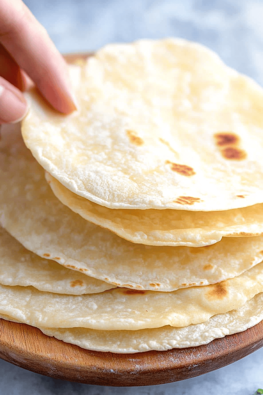 gluten-free flour tortillas ingredients organized and measured on kitchen counter