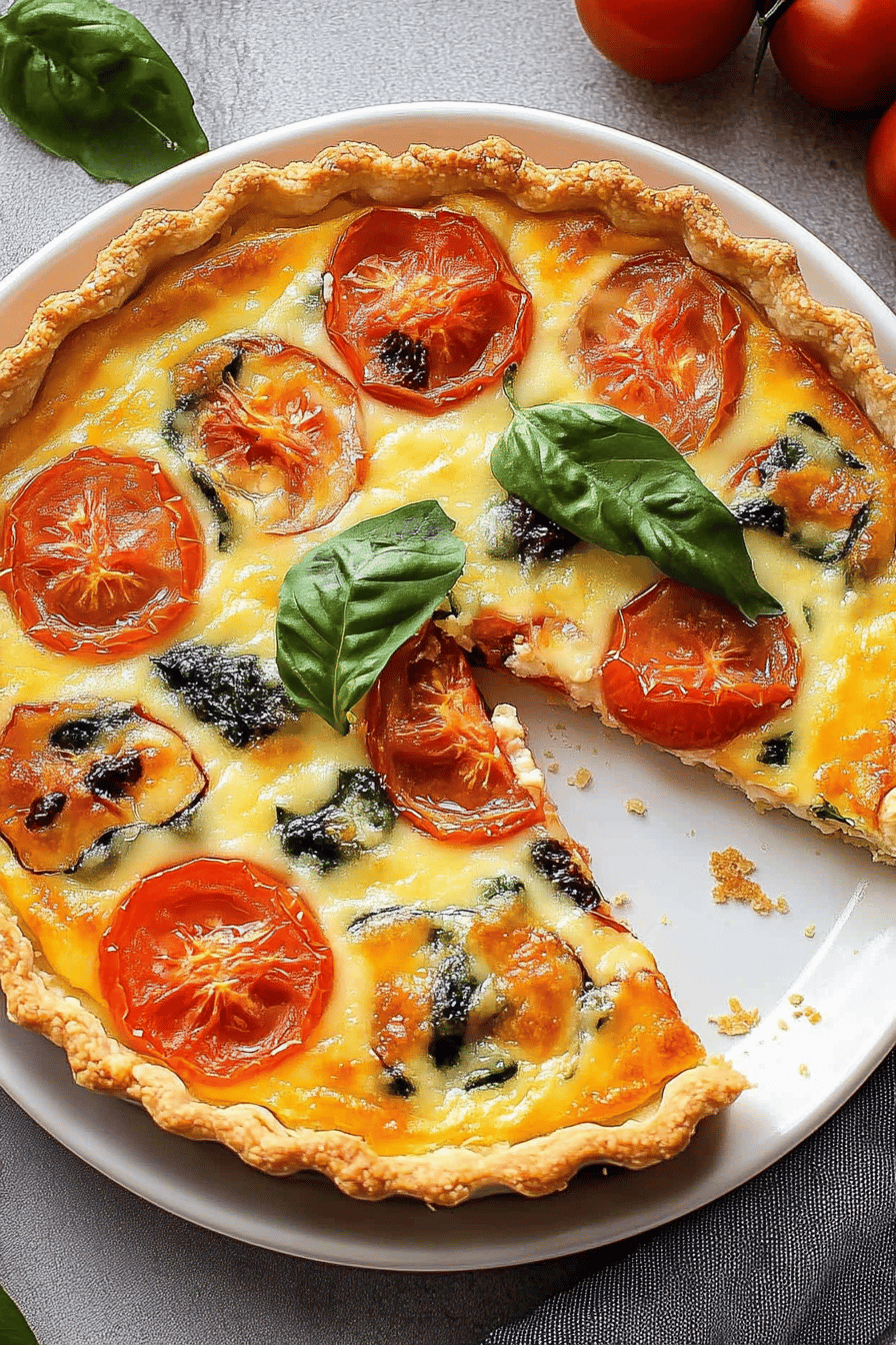 gluten-free tomato tart final dish beautifully presented and ready to serve