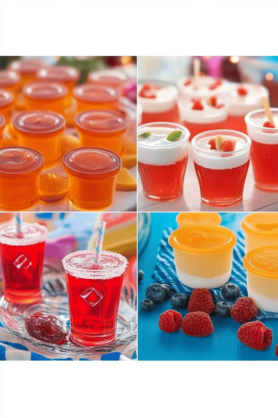 jello shots recipes ingredients organized and measured on kitchen counter