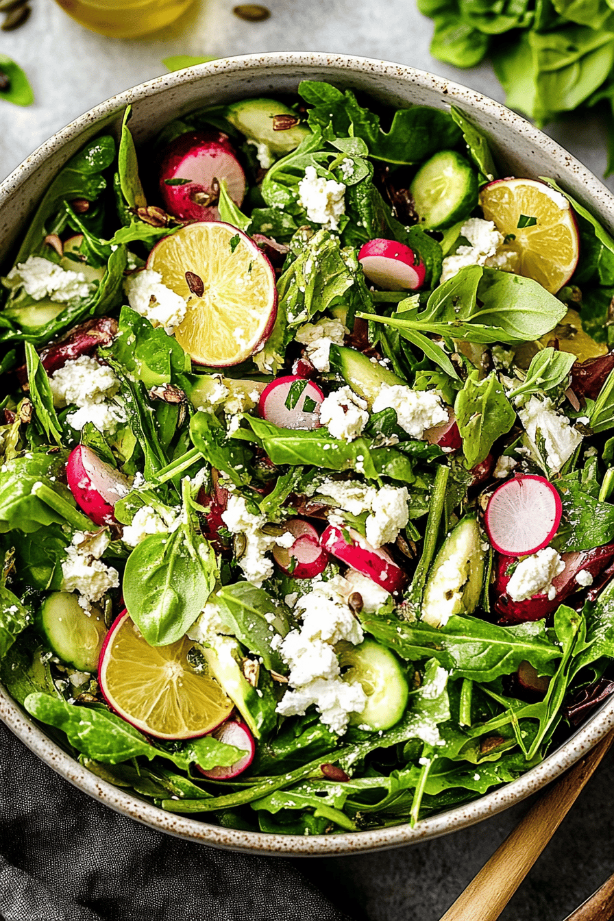 spring salad tips ingredients organized and measured on kitchen counter