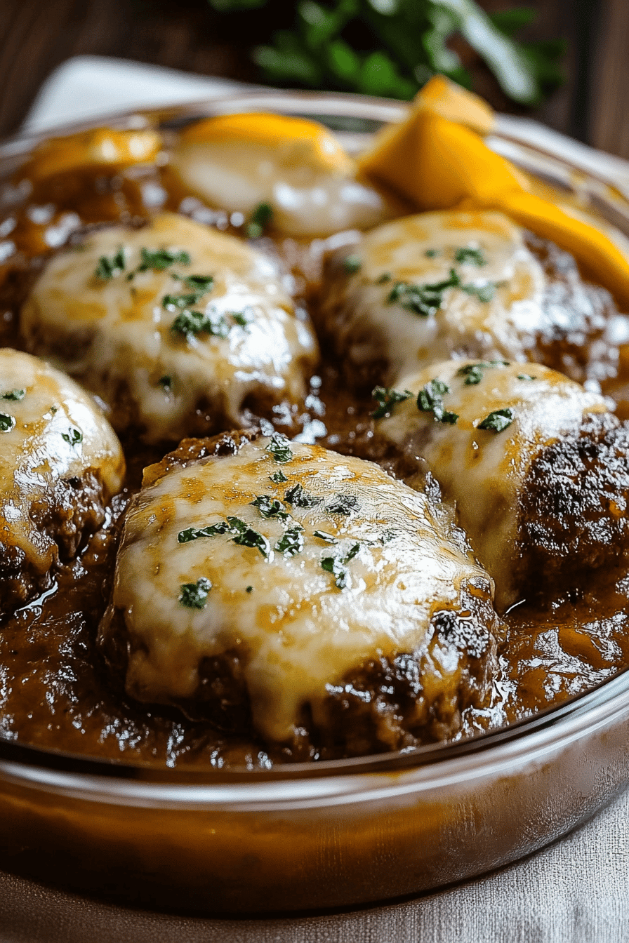 Amish hamburger steak slice on plate showing perfect texture and swirl pattern