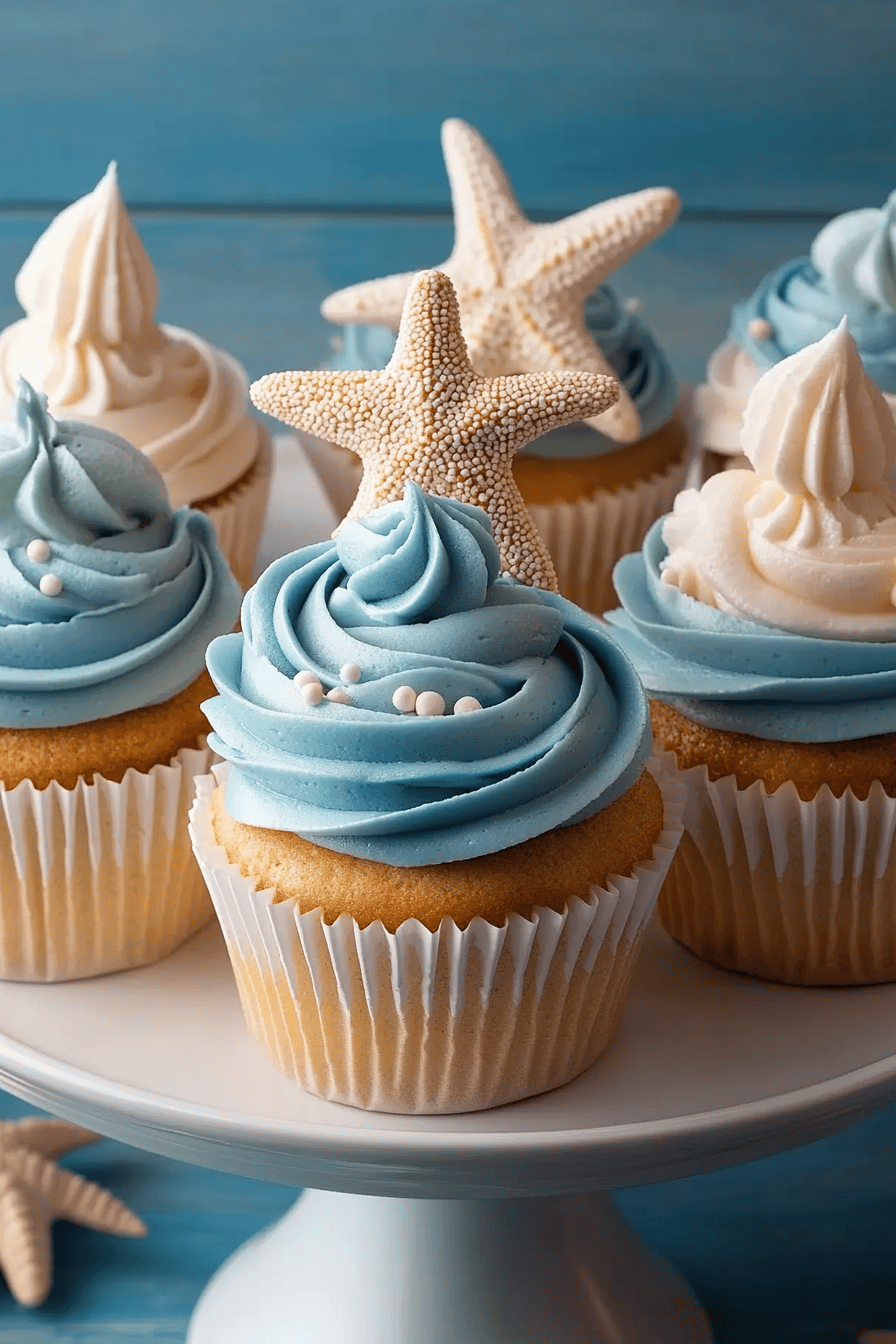 Beach Cupcakes Recipe slice on plate showing perfect texture and swirl pattern