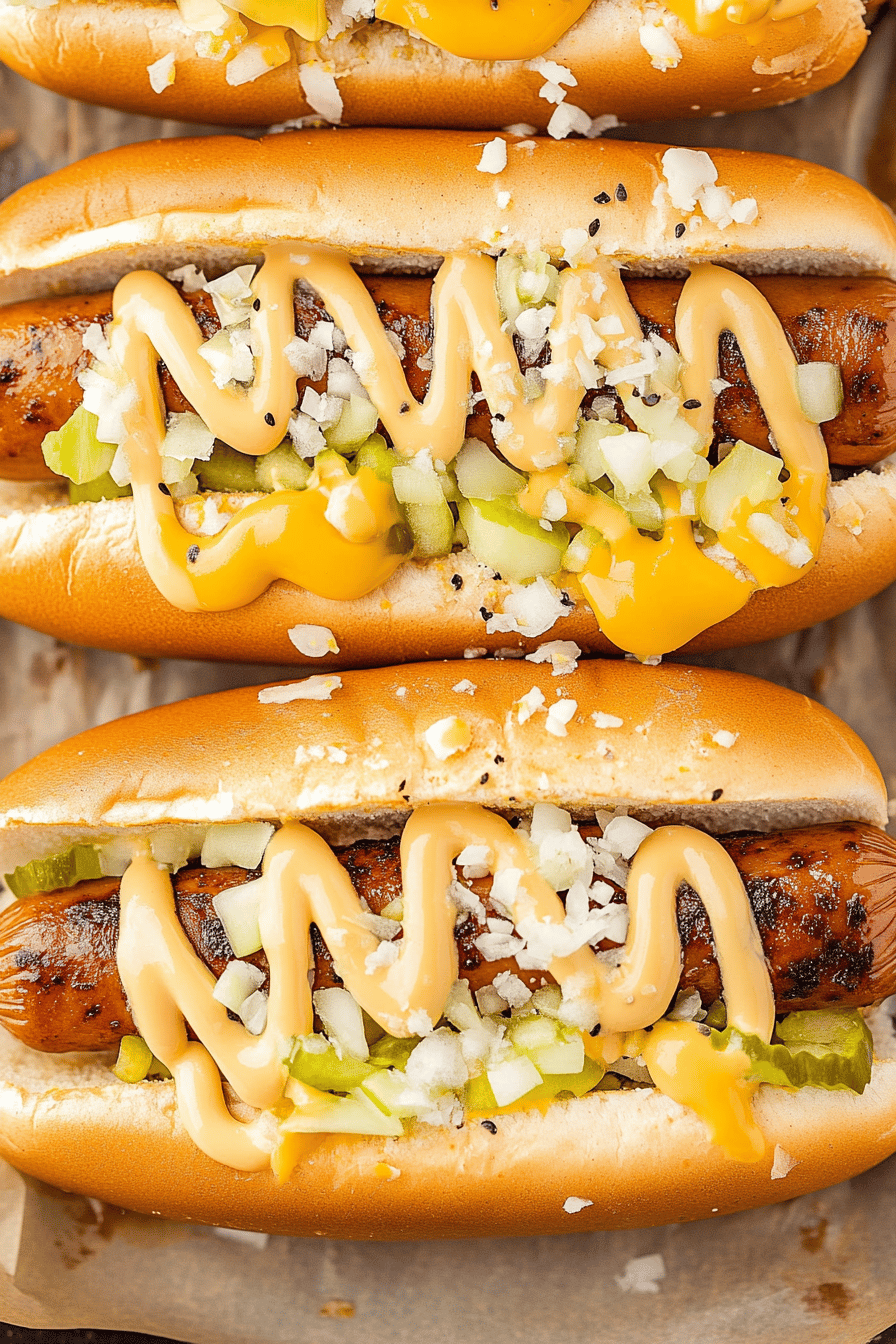 Big Mac Hot Dogs ingredients organized and measured on kitchen counter