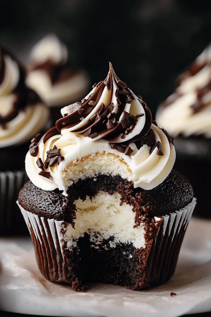 Black and White Cupcake