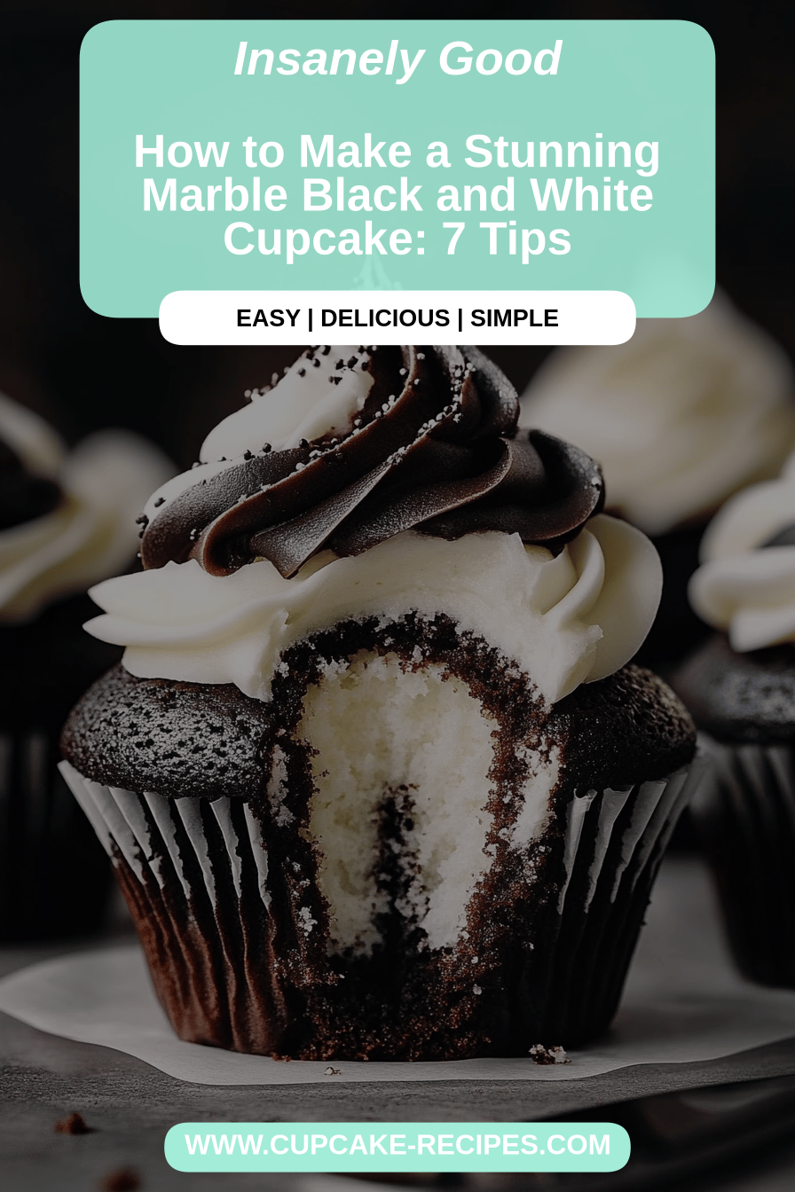 Black and White Cupcake final dish beautifully presented and ready to serve