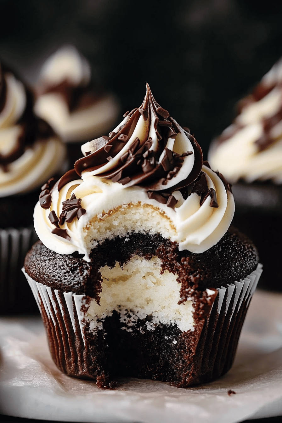 Black and White Cupcake