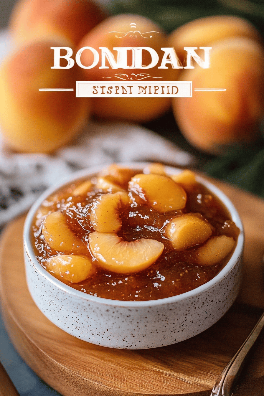 Bourbon Peach Jam ingredients organized and measured on kitchen counter