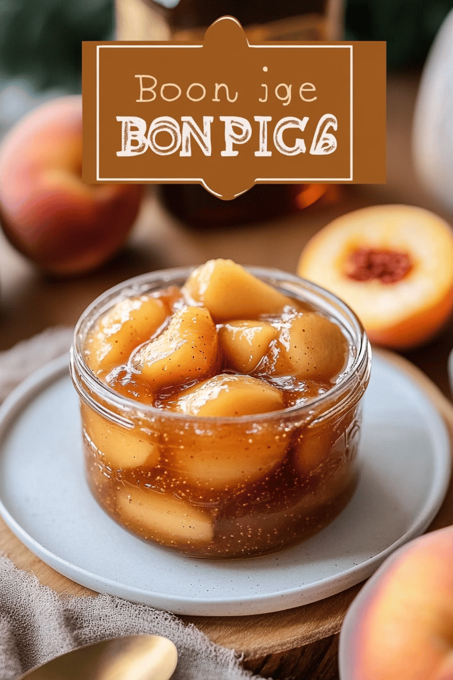 Bourbon Peach Jam slice on plate showing perfect texture and swirl pattern