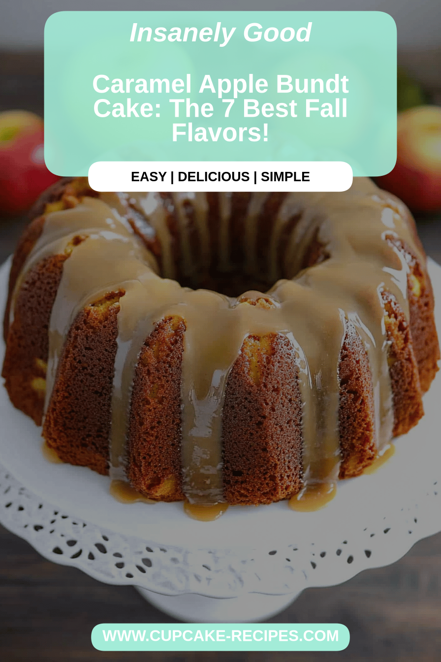 Caramel apple bundt cake final dish beautifully presented and ready to serve